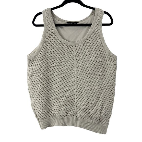 Simply VeraWang Shirt Woman XXL Ivory Tank Crochet Cottage Festival Preowned - Picture 1 of 6
